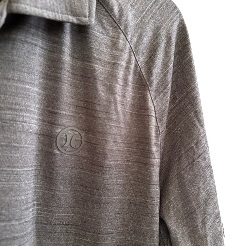 Hurley Mens Polo Golf Shirt Space Dye Performance M Gray Active Travel Sporty - Picture 3 of 6